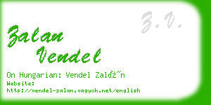 zalan vendel business card